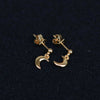 SALE E PEPE Sterling Silver/Gold Plated Moon Pendant Earrings SSEP-SP03E12-JIN Gold (SP03E11 SP03E12)